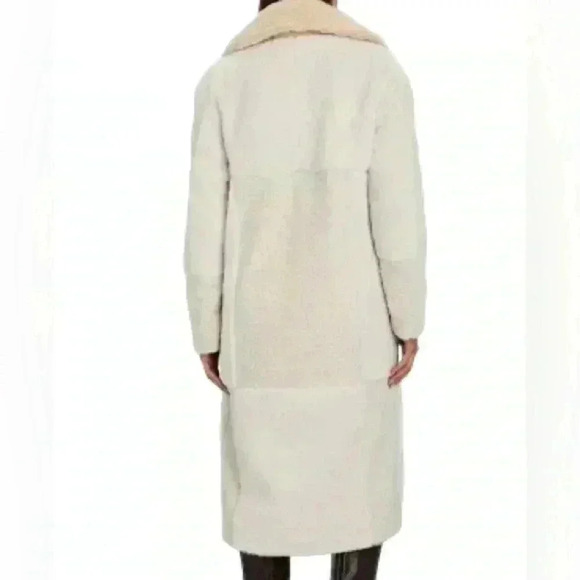 A.L.C Women’s Large Caramel Patchwork Patterned Stanley Faux Shearling Coat NWT - Picture 2 of 11